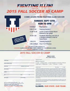 Fillable Online 2015 fall soccer id camp come learn from fighting ...