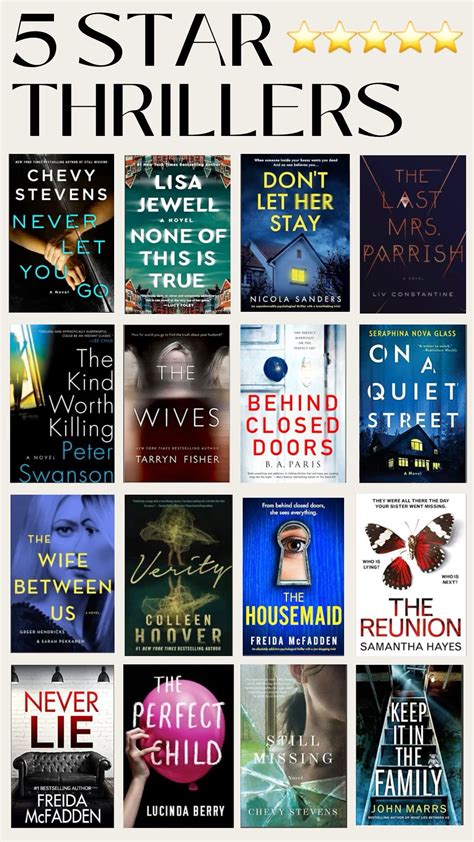 5 star thrillers | Books to read, Psychology books, Good thriller books