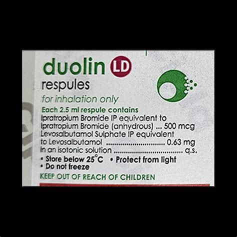 DUOLIN LD RESPULES 2.5 ML X 5 Price, Uses, Side Effects & Substitutes ...