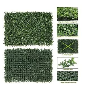 Fourwalls Artificial PVC Eucalyptus Boxwood Tiles (60 cm x 40 cm x 2 cm ...