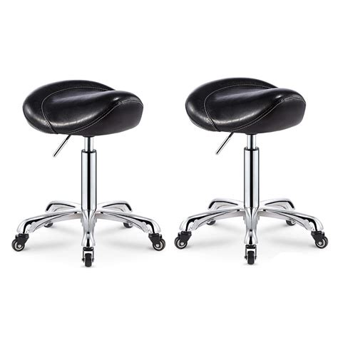 Buy Stool on Wheels Black Saddle Stool Rolling Swivel Chair for Dental ...