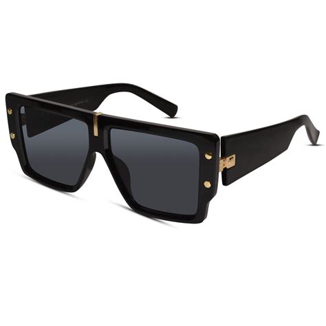 Black Bold Rectangular Sunglasses for Women – LensKandy