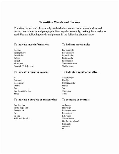 Image result for Good Paragraph Transition Words