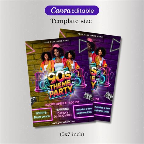 90s Throwback Party Invitation, Retro 90s Hip Hop Party Invite, 90s ...