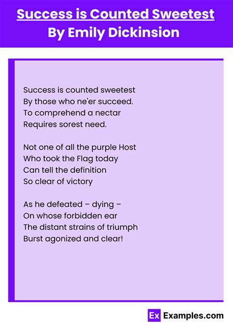Success is Counted Sweetest Poem by Emily Dickinson to Download