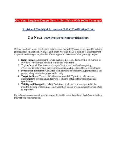 RMA Certification Exam: Essential Dumps & Prep Guide - Studocu