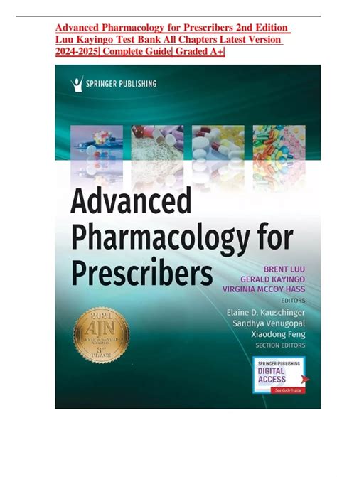 Advanced Pharmacology for Prescribers 2nd Edition Luu Kayingo Test Bank All Chapters Latest ...