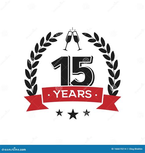 15 Th Birthday Vintage Logo Template. Fifteenth Years Anniversary Retro ...