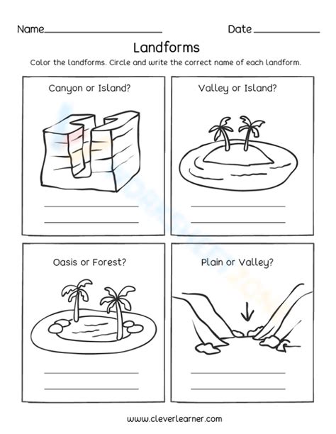 Landforms Worksheet 的图像结果