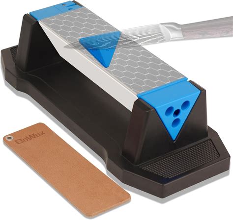 DOWOX Diamond Sharpening Stone Kit, 3 Side Grit 400/1000/8000 Knife ...