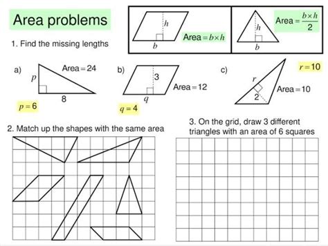 draw different triangles of same area 24cm square. - Brainly.in