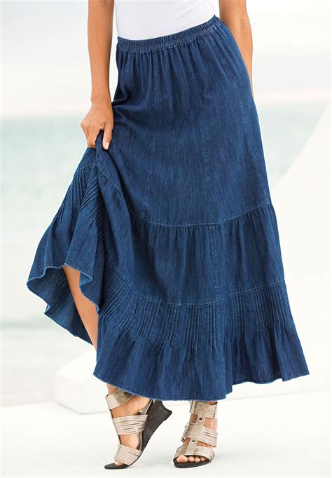 Plus Size Jean Skirt