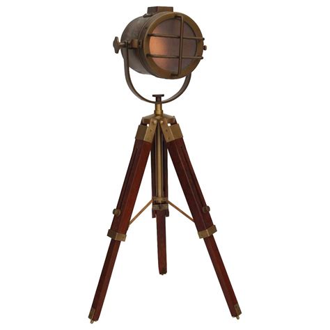 Buy Nauticaz Small Desk Antique Finish Tripod Lamp (Brown) Online at ...