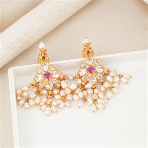 Buy 925 Silver Earrings Online | Gold Plated Silver Jhumkas Earrings ...