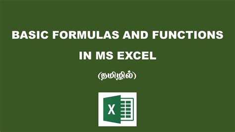 Image result for Excel Formulas Basic Tamil Windows 11