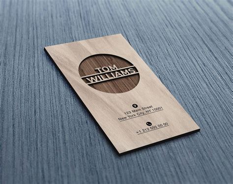 Personalized Wooden Embossed Laser Cut Business Card, Custom Wood ...
