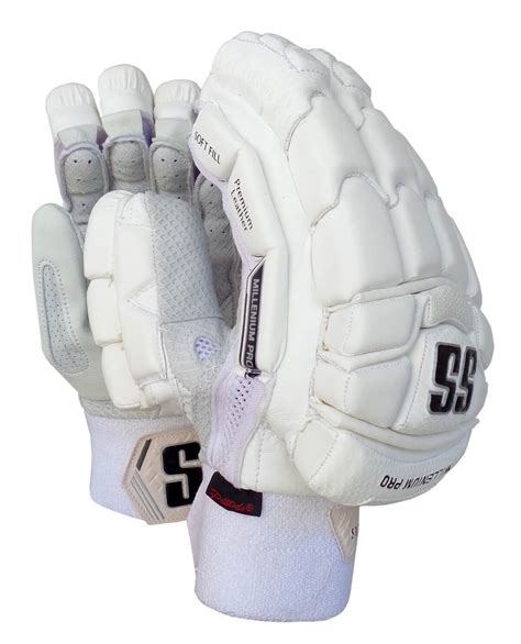 SS Millenium Pro White Cricket Batting Gloves (Mens Size) | CricketPRO