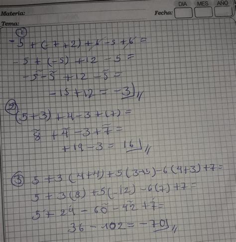 -5+(-7+2)+6-5+6 (5+3)+4-3+(7)5+3(4+4)+5(3-15)-6(4+3)+7Ayuda es para ...