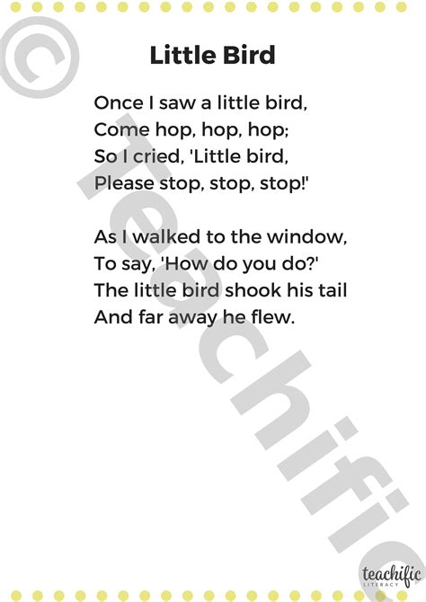 Poems: Little Bird, K-3 | Teachific