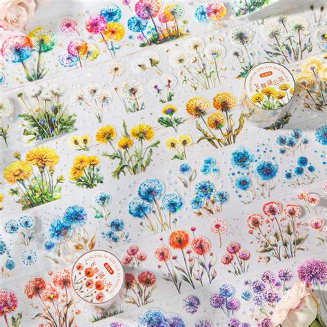 MHD-FWPG005-Floral Theme Transparent PET Sticker Roll | 50 mm | 2mtr ...