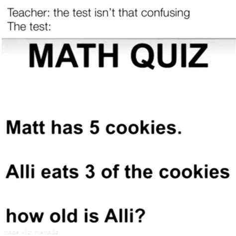 Confusing Math Quiz - Memes - Worst Jokes Ever