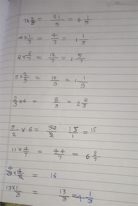 Multiply and reduce to lowest form and convert into a mixed fraction ...
