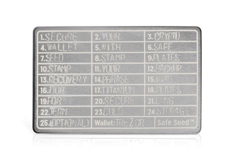 Safe Seed Molybdenum Crypto Wallet Recovery Plate – 4750°F Melting Point, 12-25 Word Seed Phrase Storage