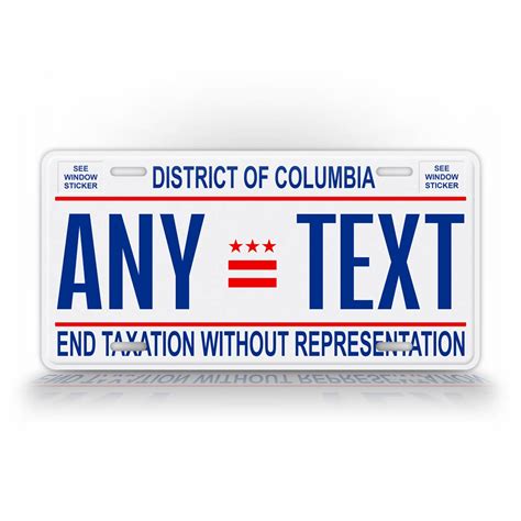 Personalized District Of Columbia Washington D.C License Plate ...