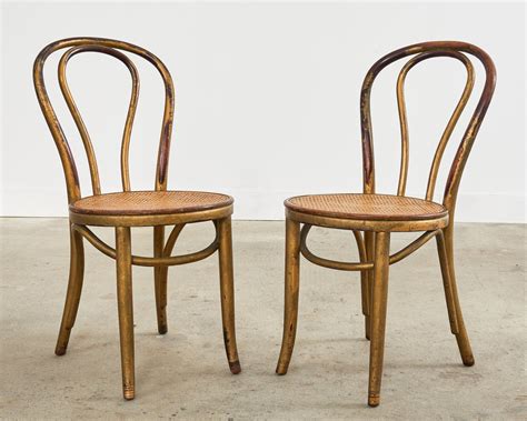 Pair or Thonet No. 18 Bentwood Cane Bistro Dining Chairs at 1stDibs ...