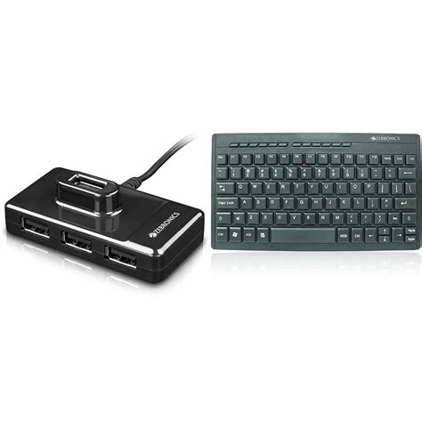ZEBRONICS Zeb-100HB 4 Ports USB Hub for Laptop, PC Computers, Plug ...