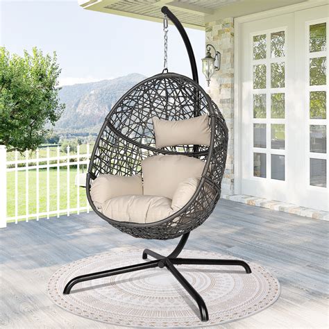 NICESOUL Swing Egg Chair Bird Nest Cage Chair with Stand Comfortable ...