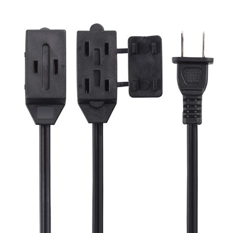 Snapklik.com : Cable Matters 2-Pack 16 AWG 2 Prong Extension Cord 3 Ft ...