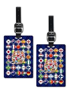 Lentikart 3D Lenticular Luggage Tag Set of 2 | Country Flag Globe ...