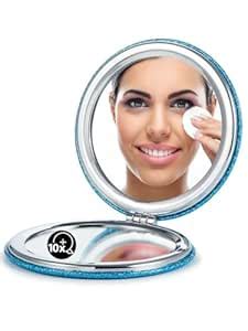 OMIRO Compact Mirror, Round PU 1X/10X Magnification, Ultra-Portable for ...