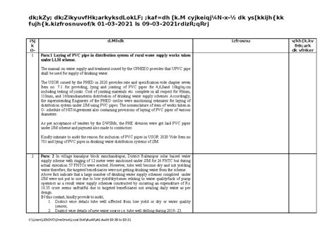 Inspection Report DA Sir - fujh{k/k 01-03-2021 ls 09-03-2021rdizR;qRrj ...