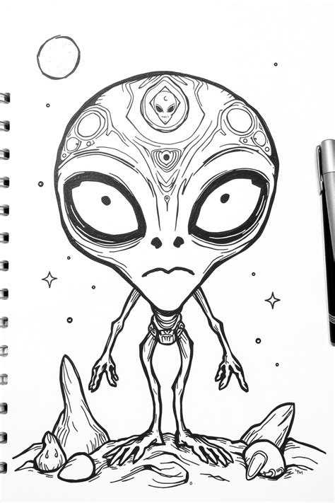 Image result for Alien Drawing Black and White