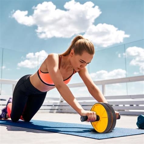 Vifitkit Abs Wheel Roller With 6mm Knee Mat, Stainless Steel Rod, Gym ...