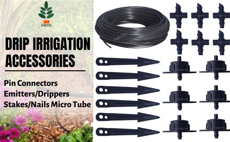 FABITTO Drip Irrigation 4mm Pipe Accessories Pin Connectors Emitters ...