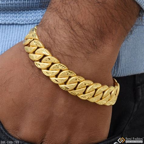 Men One Gram Gold Plated Chain | Pendant | Bracelet | Ring | Kada ...
