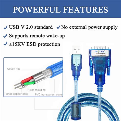 Buy UOTEK USB to RS232 Converter USB to RS-232 Adapter Cable 4.9FT with ...