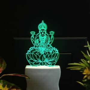 Gadgets World LAXMI Acrylic 3D Illusion RGB 7 Colour Changing LED Plug ...