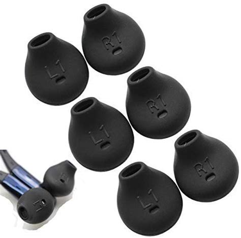 Somapa Black Earbuds Anti-Slip Silicone Ear Tips in The Ear Headphone ...