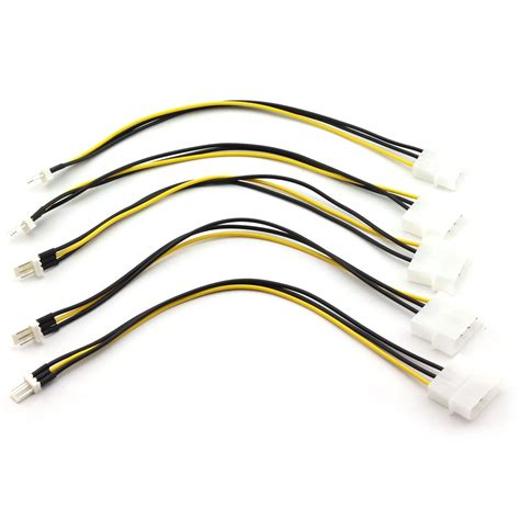 ZRM&E 5pcs PC Fan Cable D Type Large 4Pin IDE Male Port to 3Pin Fan ...