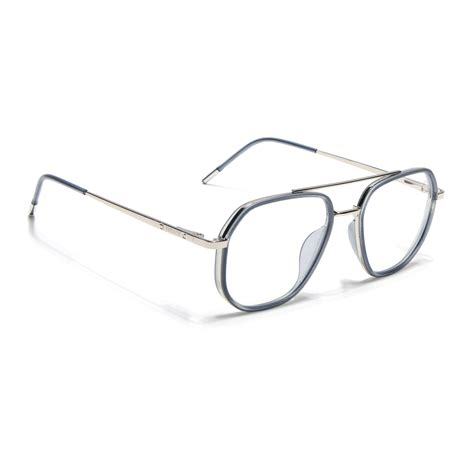 Eyejack Aura Light Grey & Silver Wayfarer Eyeglasses for Men & Women ...