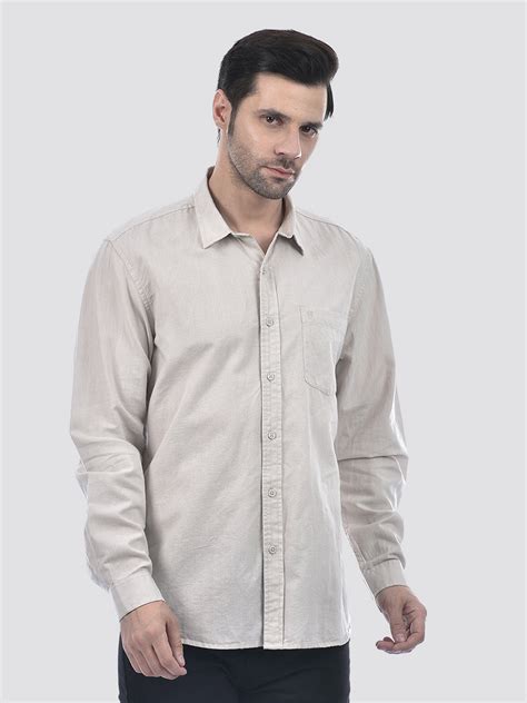 Men's Solid Grey Regular Fit Shirt – Numero Uno