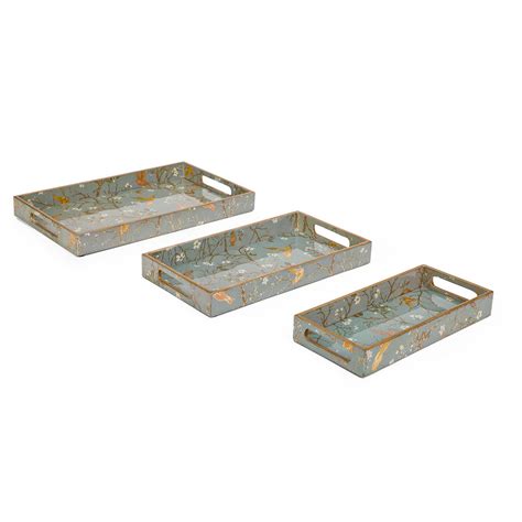 Home4U Azure Nested Tray Set of 3 : Amazon.in: Home & Kitchen