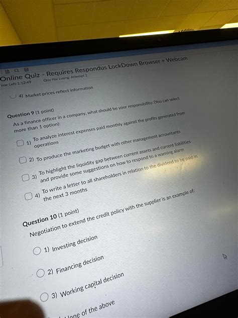 [Solved] . 1:12:44 e Quiz - Requires Respondus LockDown Browser ...