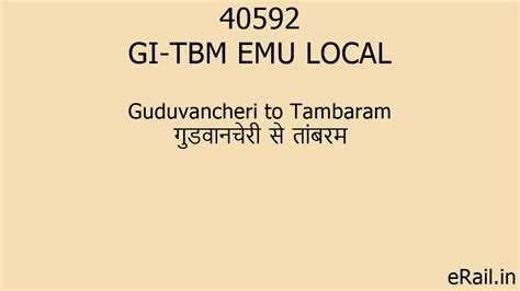 40592 GI-TBM EMU LOCAL Train Route