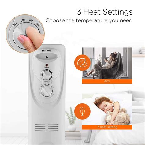 Pelonis Pho15A2Agw Basic Electric Oil Filled Radiator 1500W Portable ...