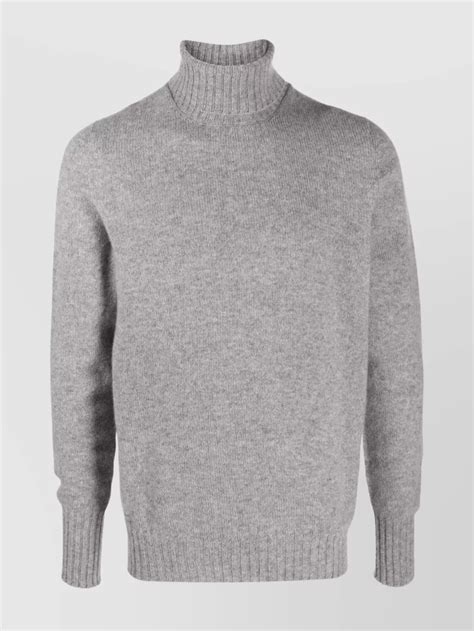 Drumohr Crew lambswool sweater roll neck | The Fashion Square